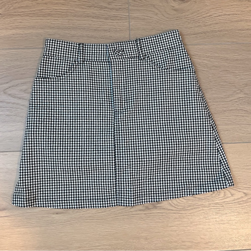 John Galt Gingham Mini Skirt